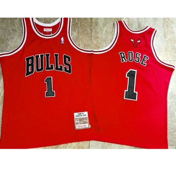 Mens Derrick Rose Red Stitched Jersey